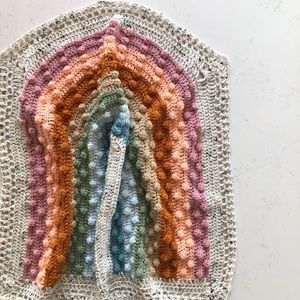 Boho crochet rainbow blanket